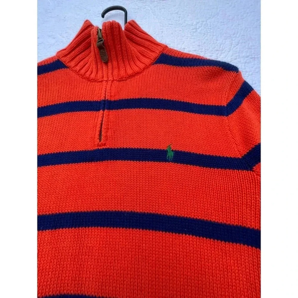 Ralph Lauren Boys Pullover Long Sleeve Quarter Zip Turtle Neck Sweater L 14-16 - Picture 5 of 6